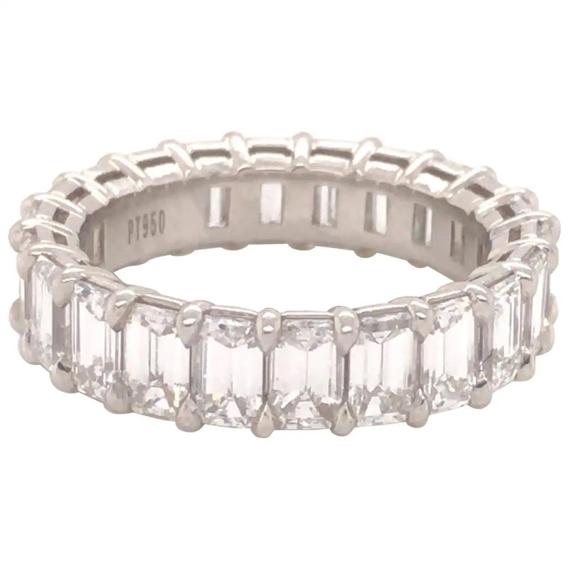 Platinum Diamond Emerald Cut Eternity Band 5.40 Ct.