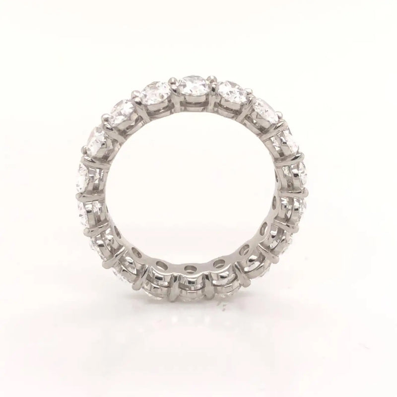 Platinum Diamond Oval Shaped Eternity Band 5.58 Ct