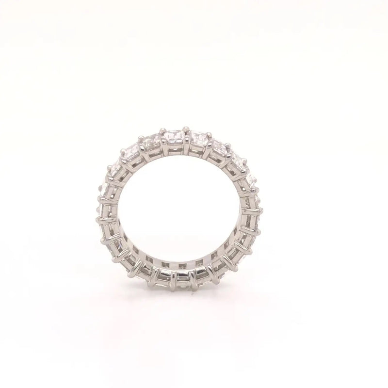 Platinum Diamond Emerald Cut Eternity Band 5.40 Ct.