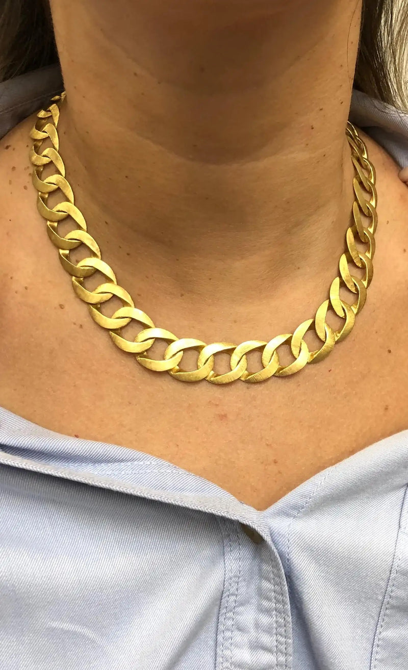 Mario Buccellati 18k Yellow Gold Curbed Link Necklace